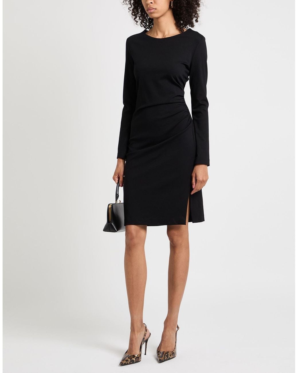 1 One Black Mini Dress Viscose, Polyamide, Elastane