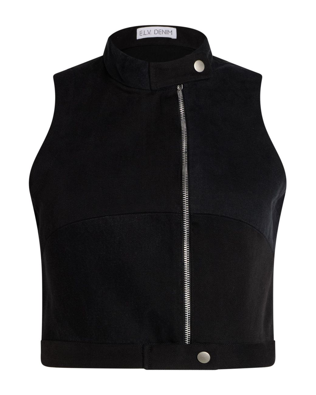 E.L.V. Denim Black Top Cotton, Elastane