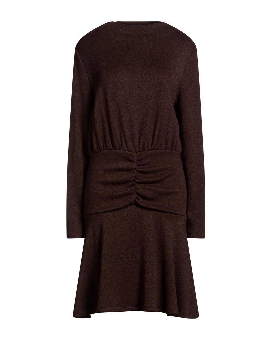 Rinascimento Brown Dark Midi Dress Polyester, Viscose, Elastane