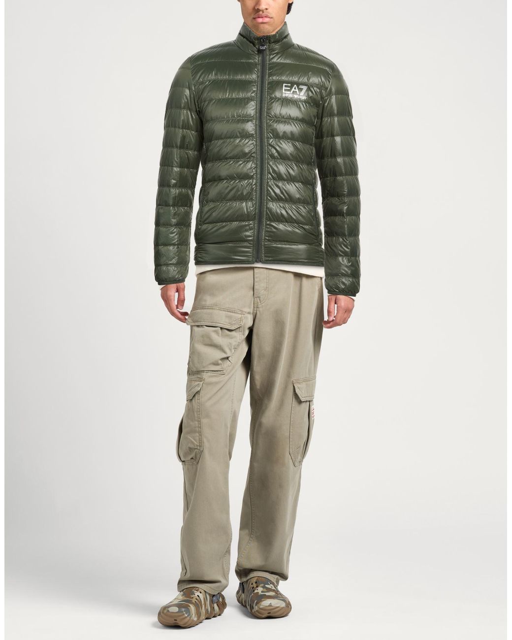 EA7 Green Puffers for men