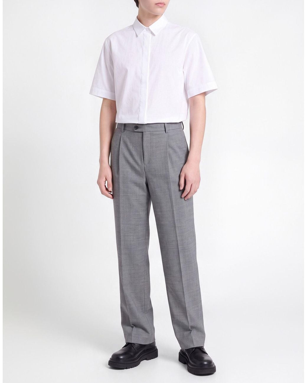 Sandro Gray Pants Wool, Polyester, Elastane