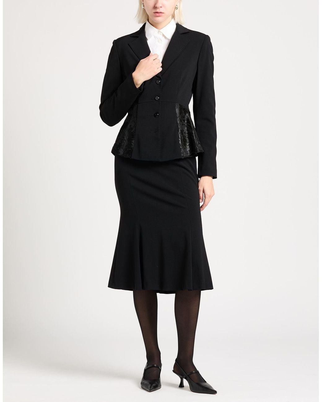 Clips Black Suit Viscose, Wool, Elastane