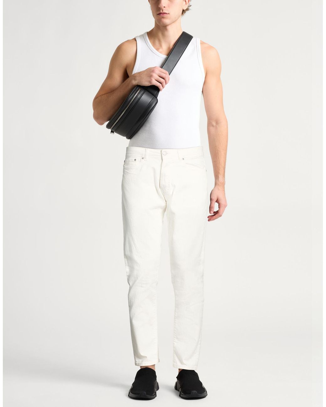 Liu Jo White Ivory Jeans Cotton, Elastane for men
