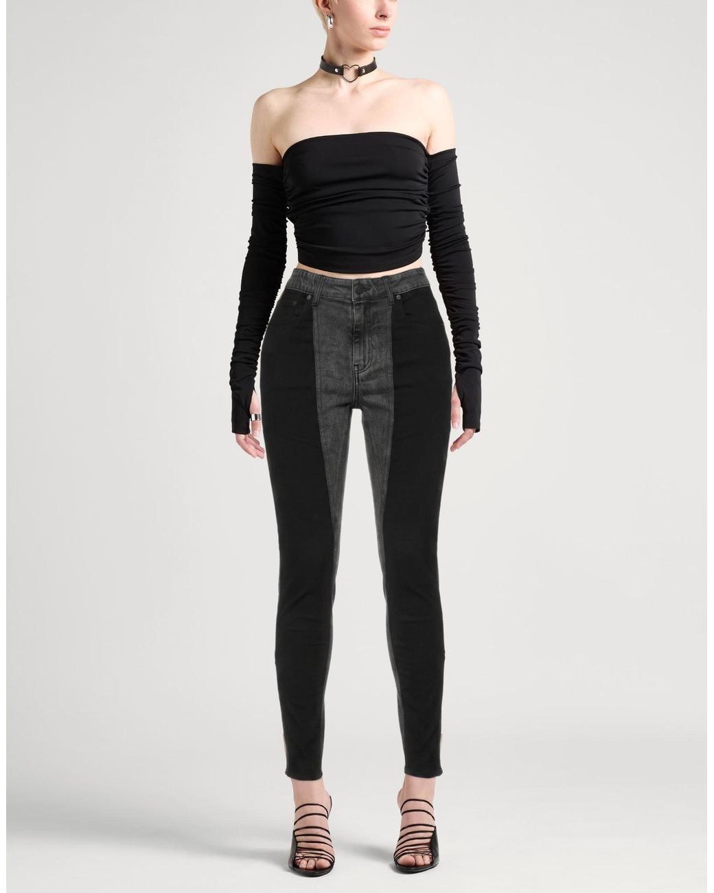 Mugler Black Jeans Cotton, Elastane