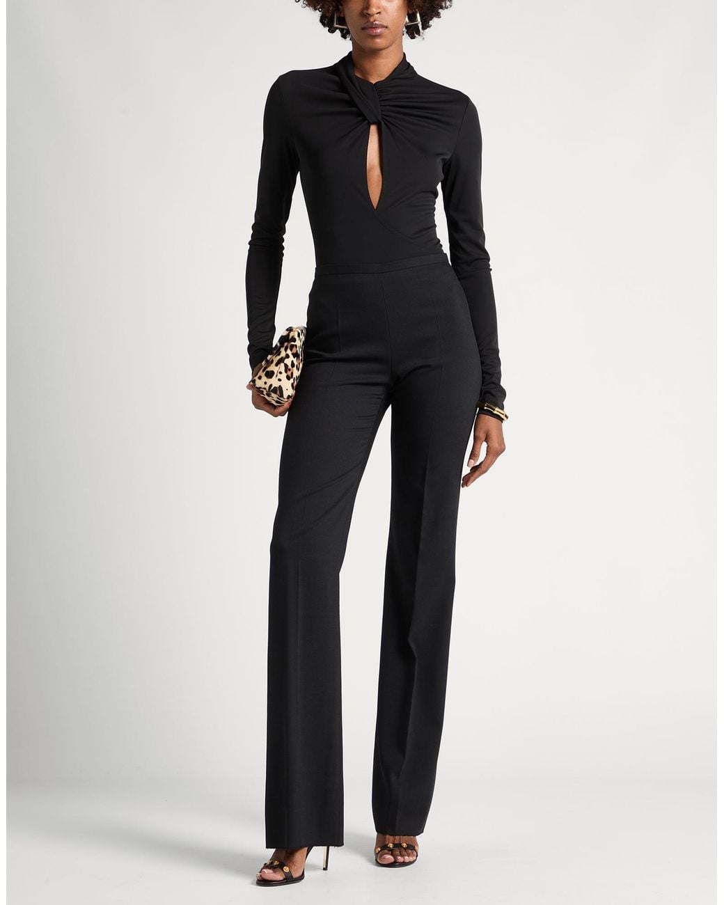 Versace Black Pants Wool, Polyester, Elastane