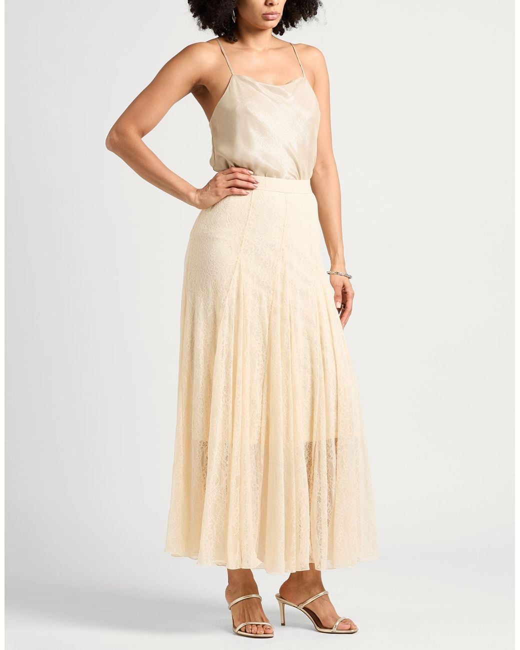 Marella Natural Top Viscose, Metallic Fiber