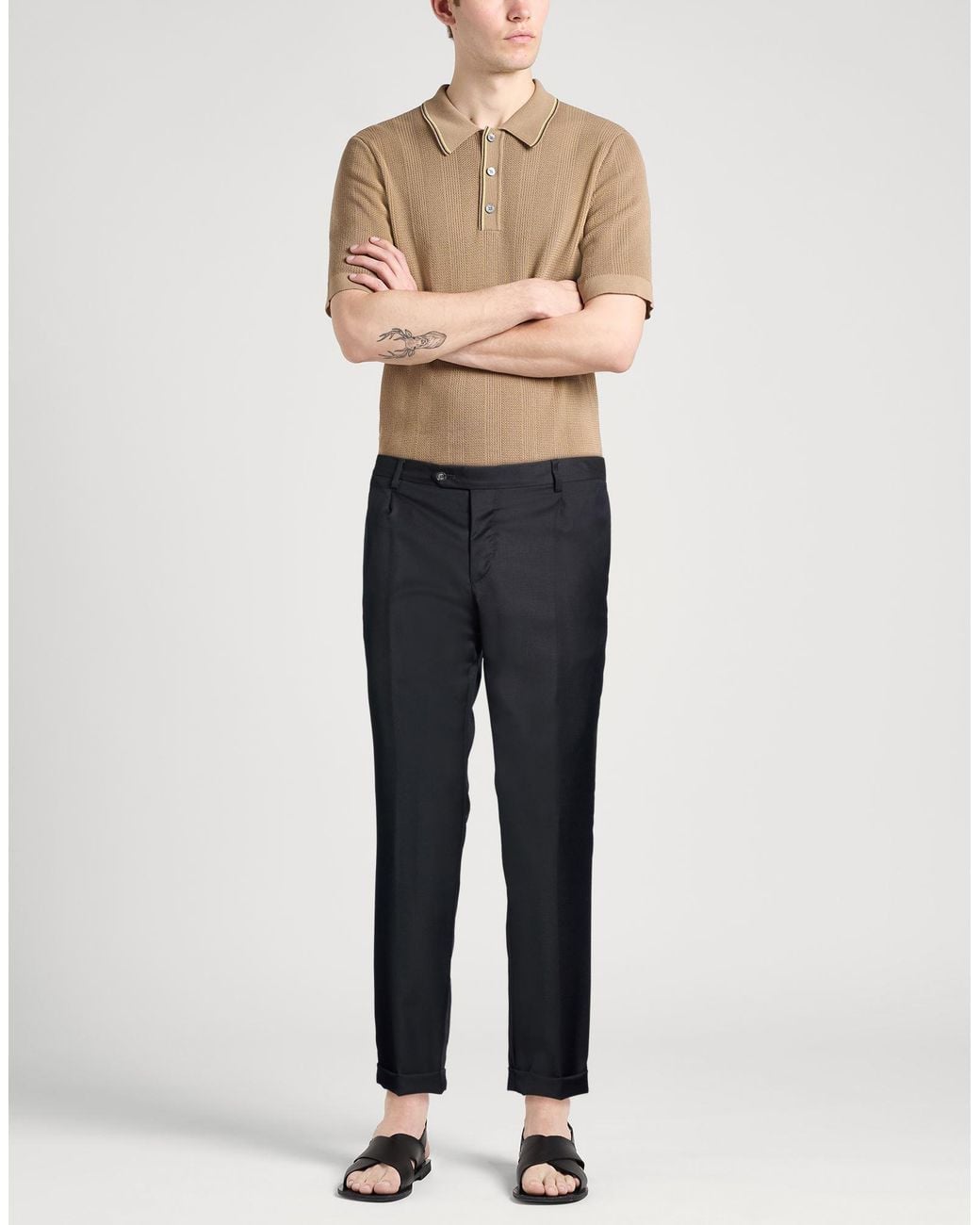 Barba Napoli Black Midnight Pants Virgin Wool for men