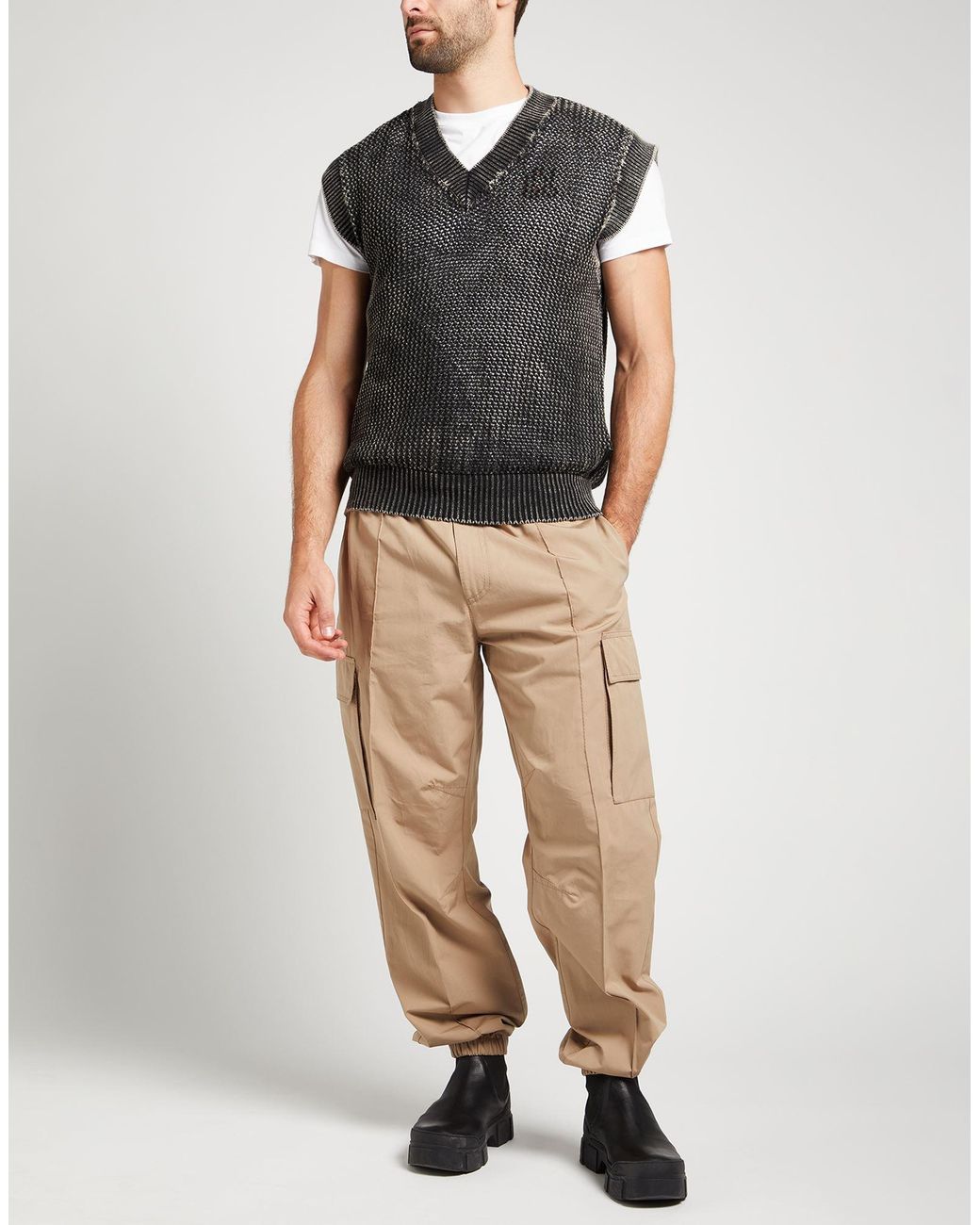 Versace Natural Pants Cotton, Polyamide for men
