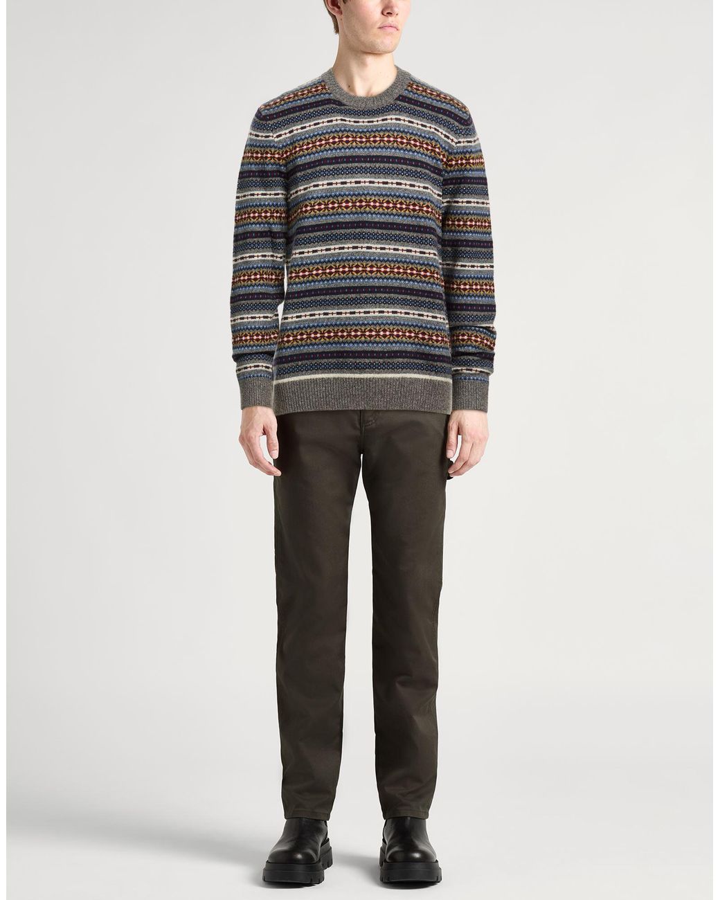 Theory Gray Sweater Nylon, Merino Wool, Cotton for men