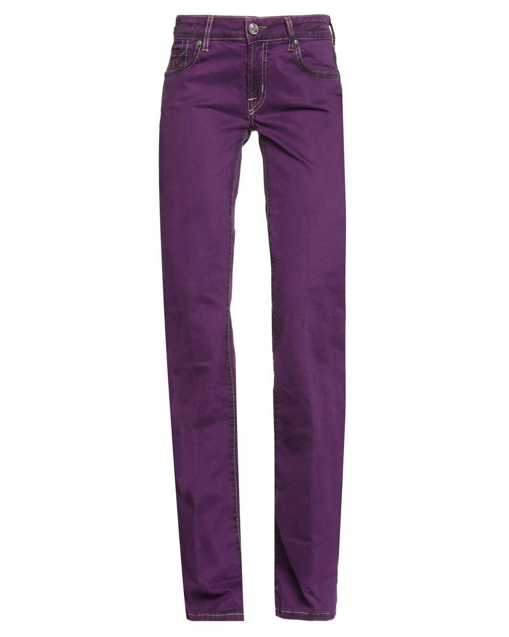 Jacob Cohen Purple Pants Cotton, Elastane