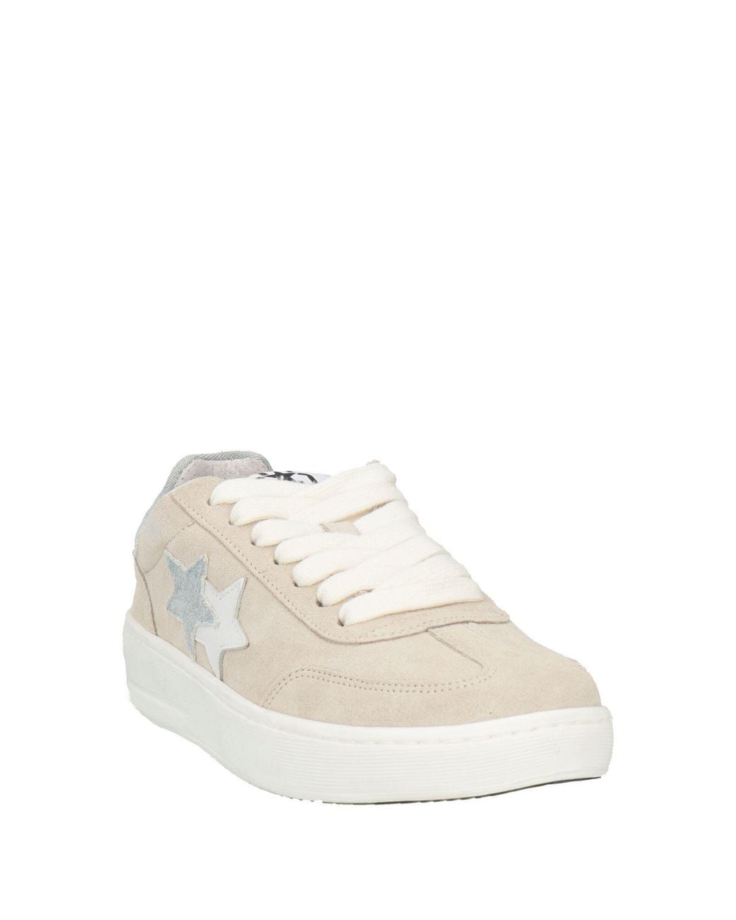 2 Star White Sneakers Leather, Textile Fibers for men