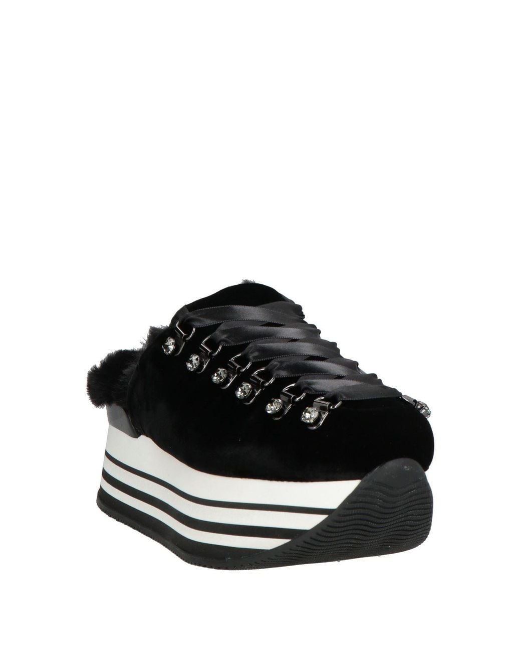 Hogan Black Sneakers Textile Fibers
