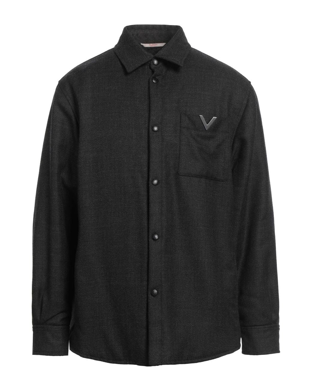 Valentino Garavani Black Shirt Virgin Wool for men
