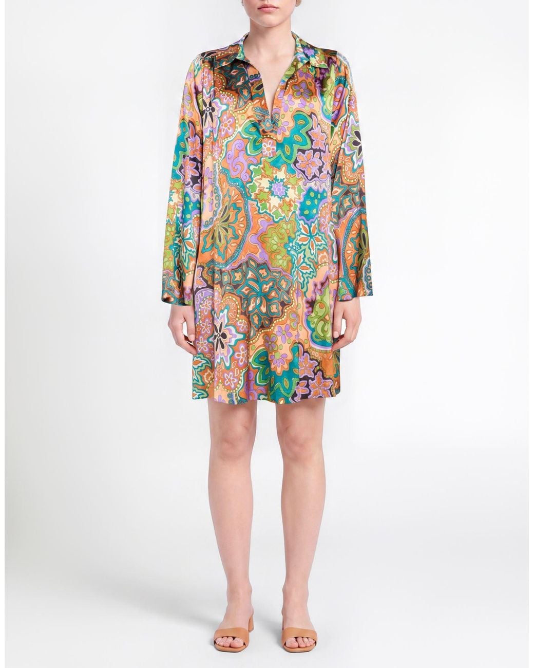 Momoní White Mini Dress Silk, Elastane