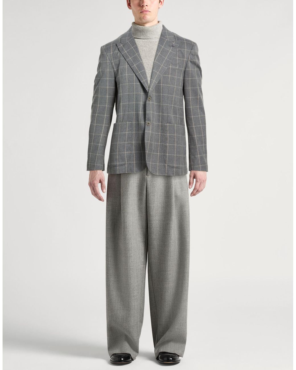 Barbati Gray Blazer Polyester, Viscose, Elastane for men