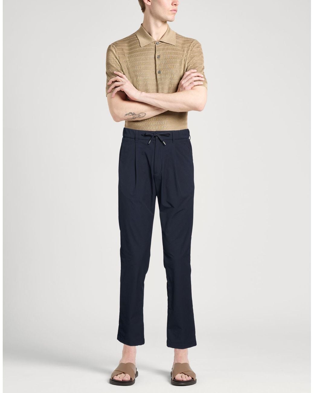 Herno Blue Midnight Pants Polyester for men