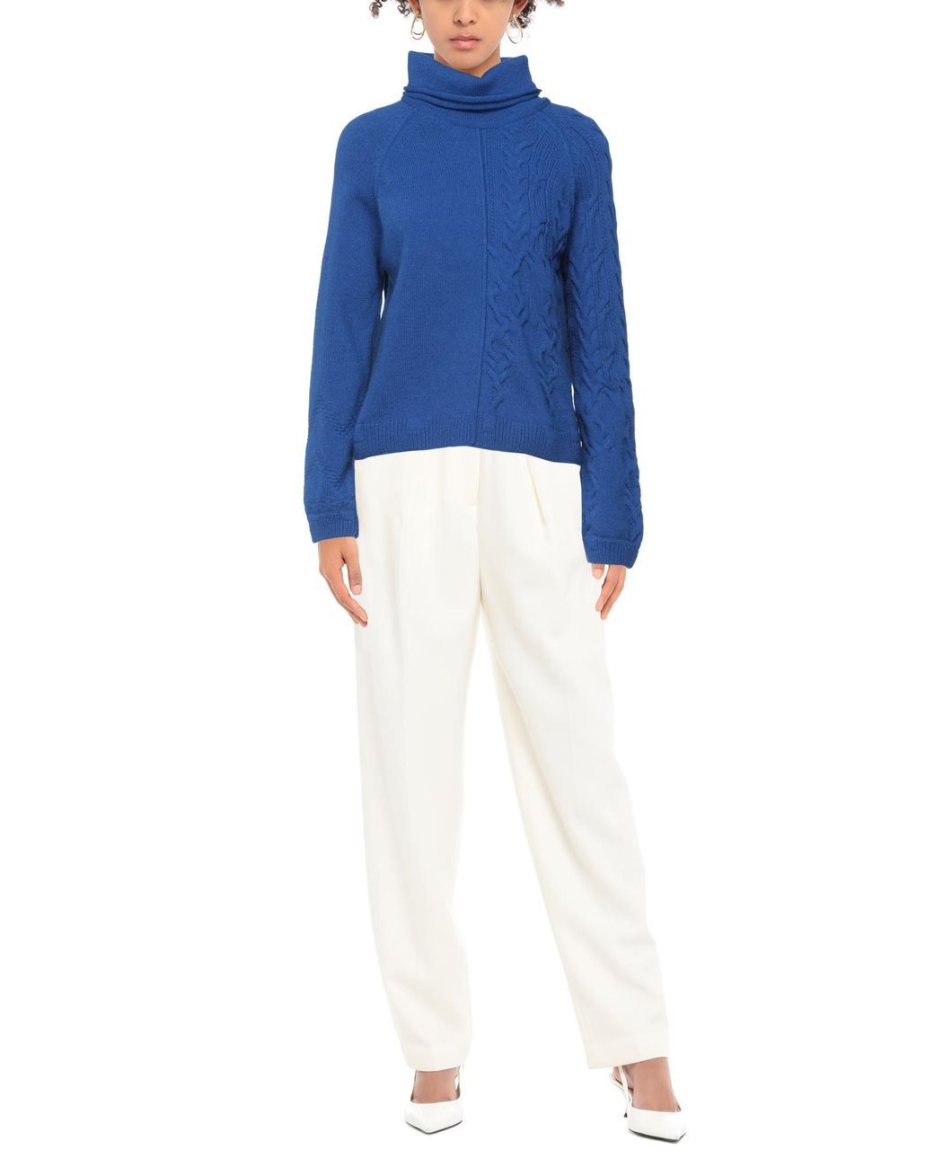 Col roulé High en coloris Blue
