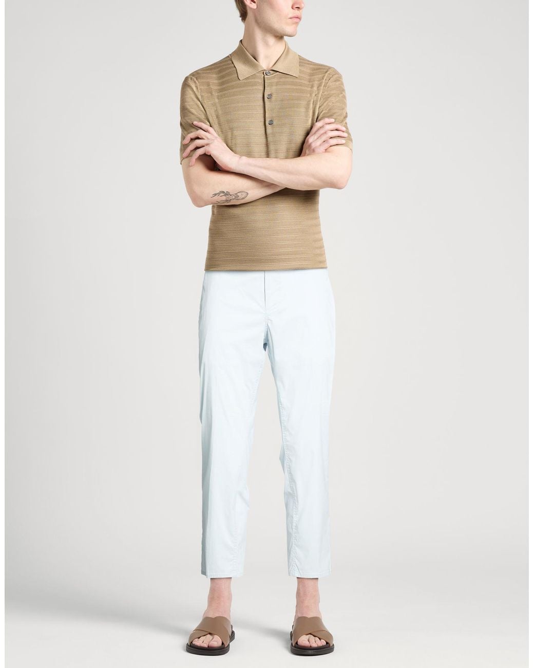 Dondup White Pants Cotton, Polyamide, Elastane for men