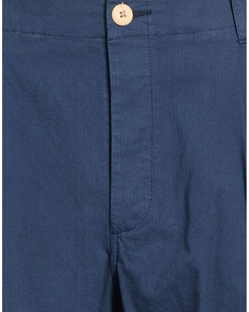 Folk Blue Pants Cotton, Elastane for men