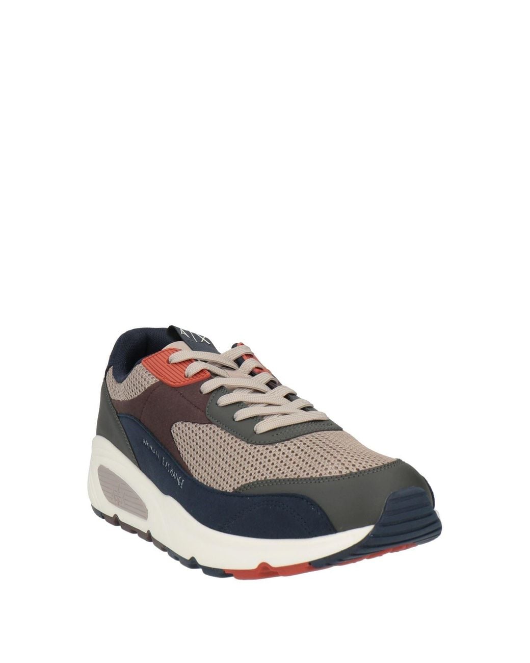 ARMANI EXCHANGE Gray Taupe Sneakers Leather, Textile Fibers for men