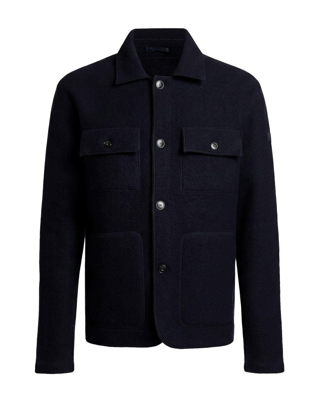 Façonnable Blue Midnight Jacket Wool for men