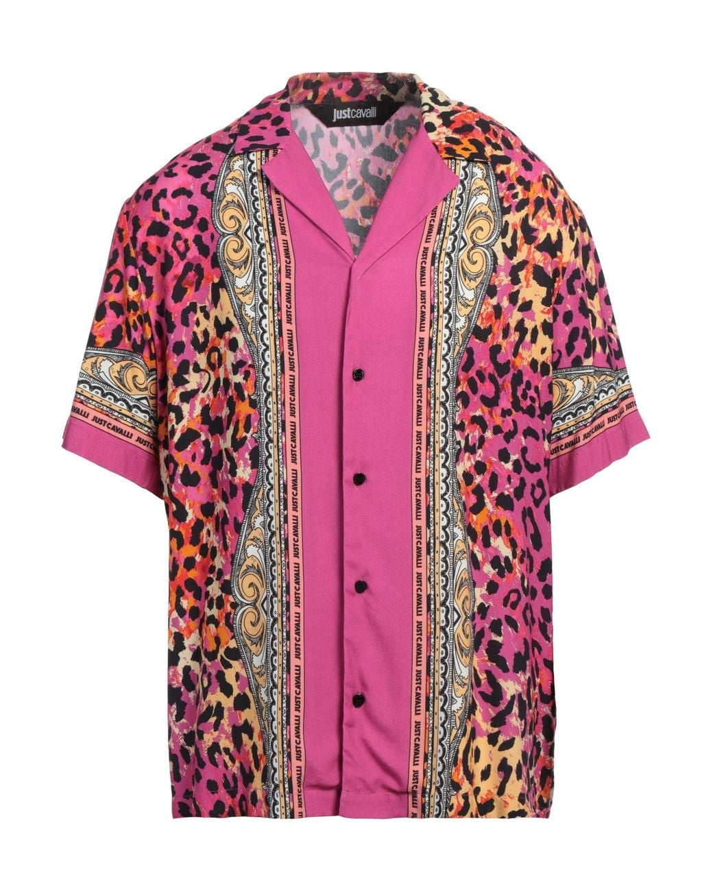 Just Cavalli Pink Shirt Viscose for men