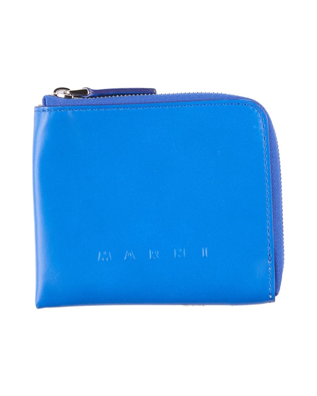Marni Blue Coin Purse Cow Leather