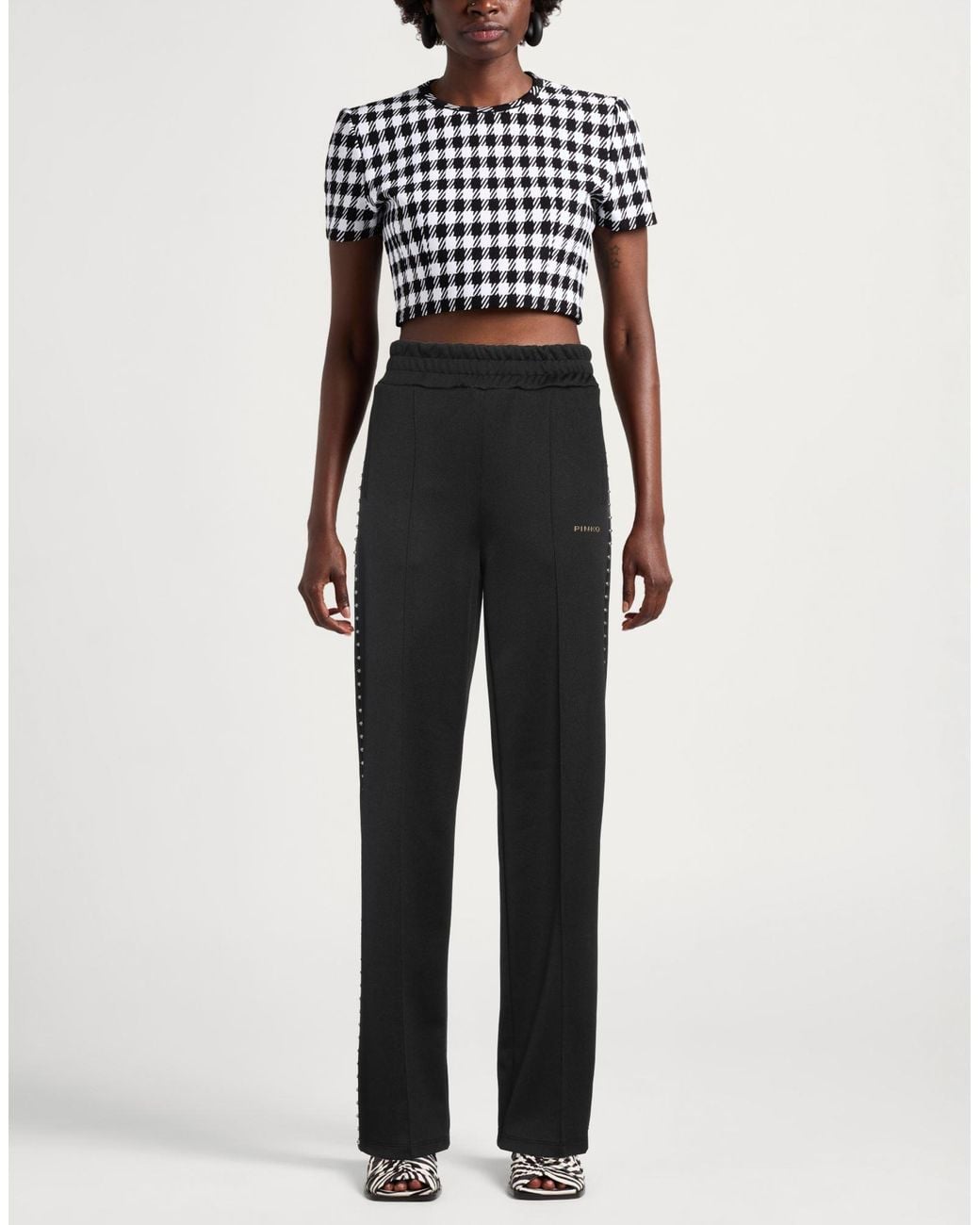 Pinko Black Pants Polyester, Cotton