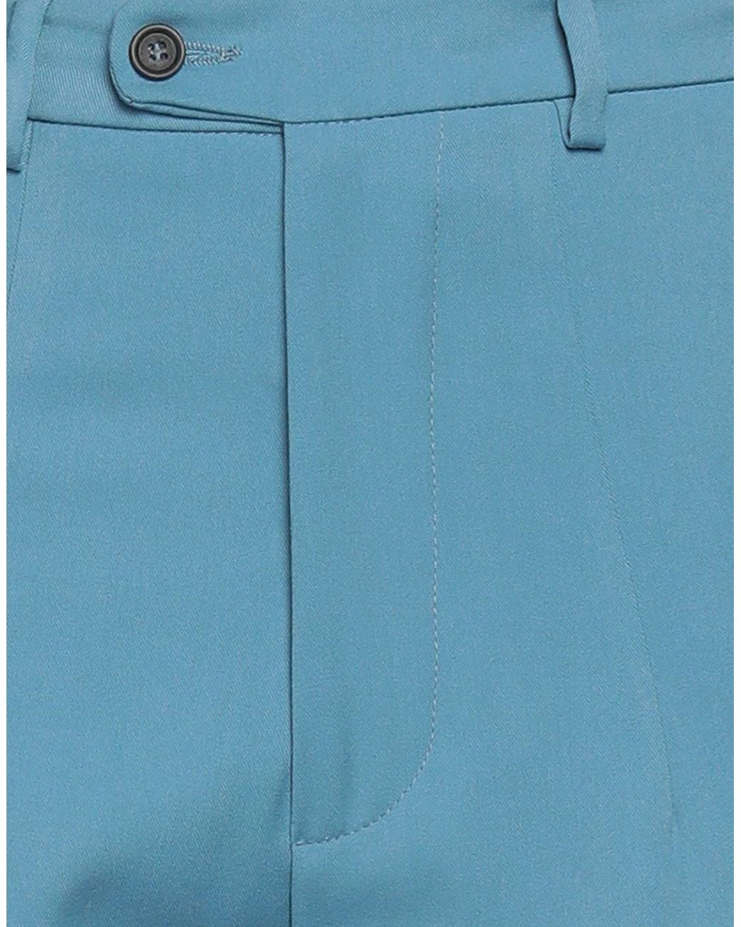 Imperial Blue Pants Polyester, Viscose, Elastane for men