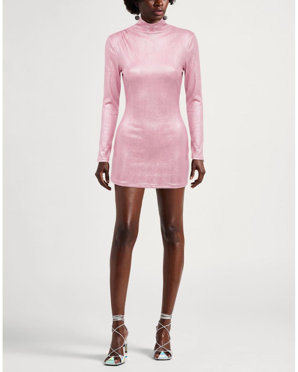 ANDAMANE Pink Mini Dress Viscose, Polyester, Elastane