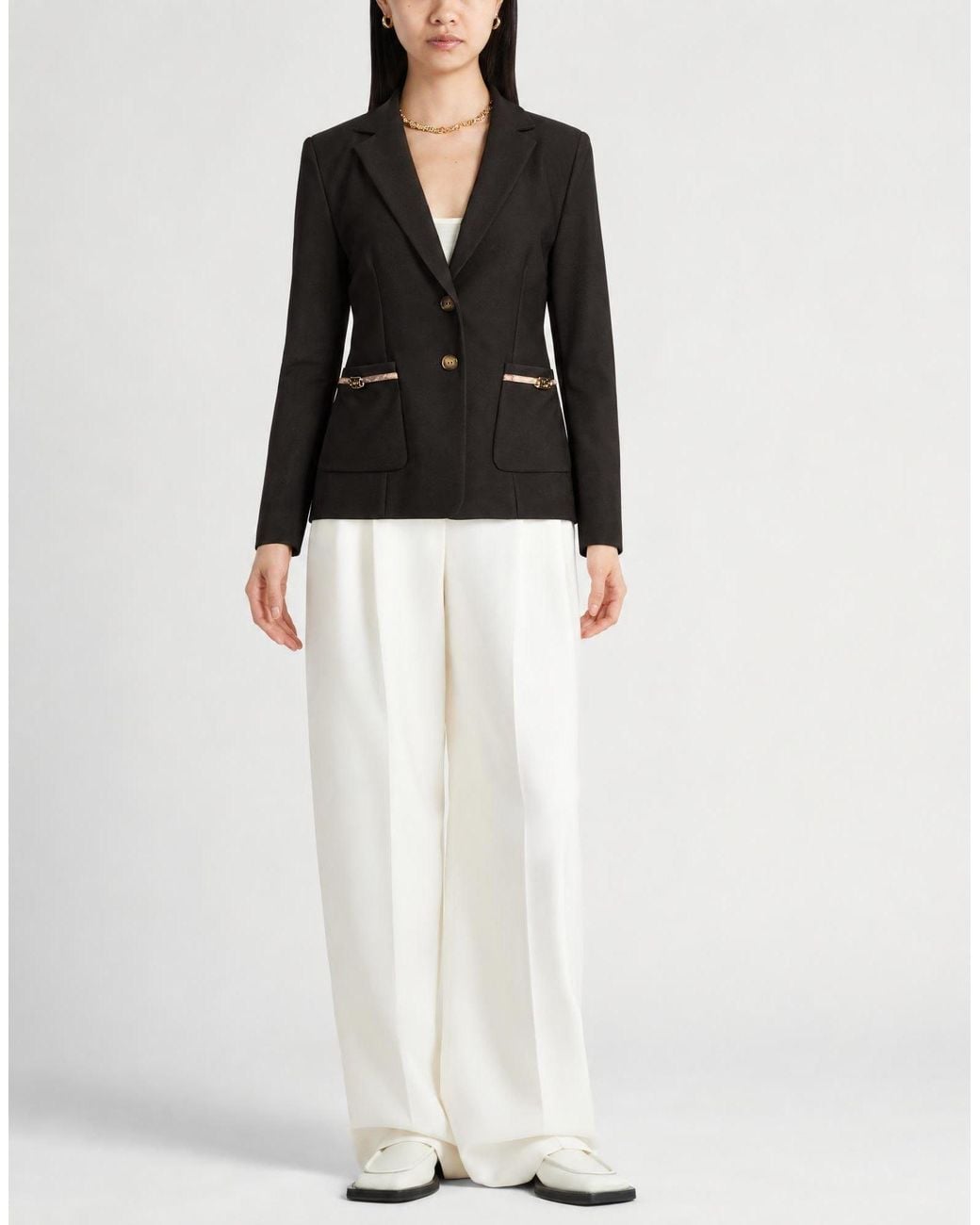 Alviero Martini 1A Classe Black Blazer Polyester, Elastane