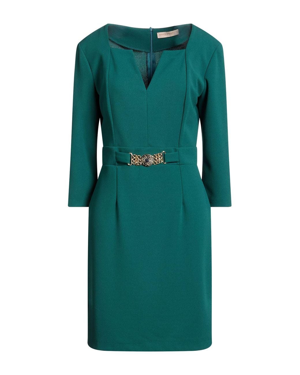 Rinascimento Green Mini Dress Polyester, Elastane