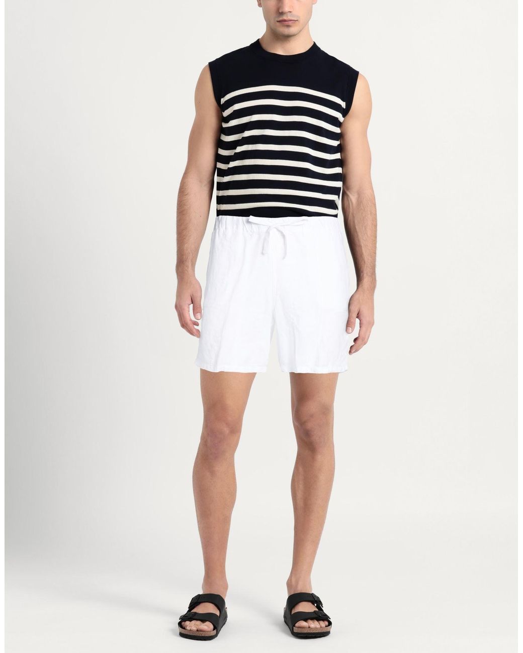 120% Lino White Shorts & Bermuda Shorts Linen for men