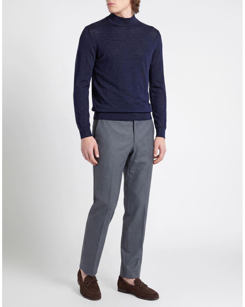 Kiton Blue Turtleneck Wool for men