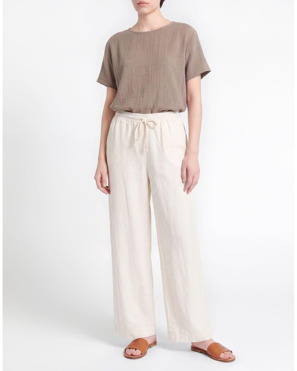 Ottod'Ame White Pants Linen