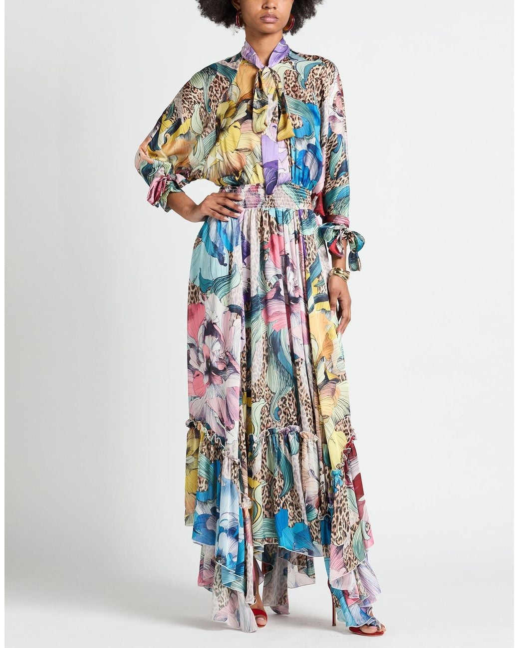 Just Cavalli White Maxi Dress Polyester