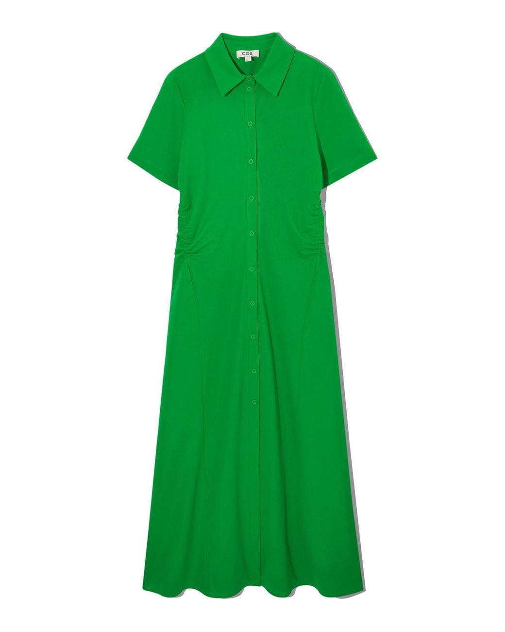 COS Gathered Midi Shirt Dress in Green | Lyst COS Gathered Midi Shirt Dress in Green | Lyst