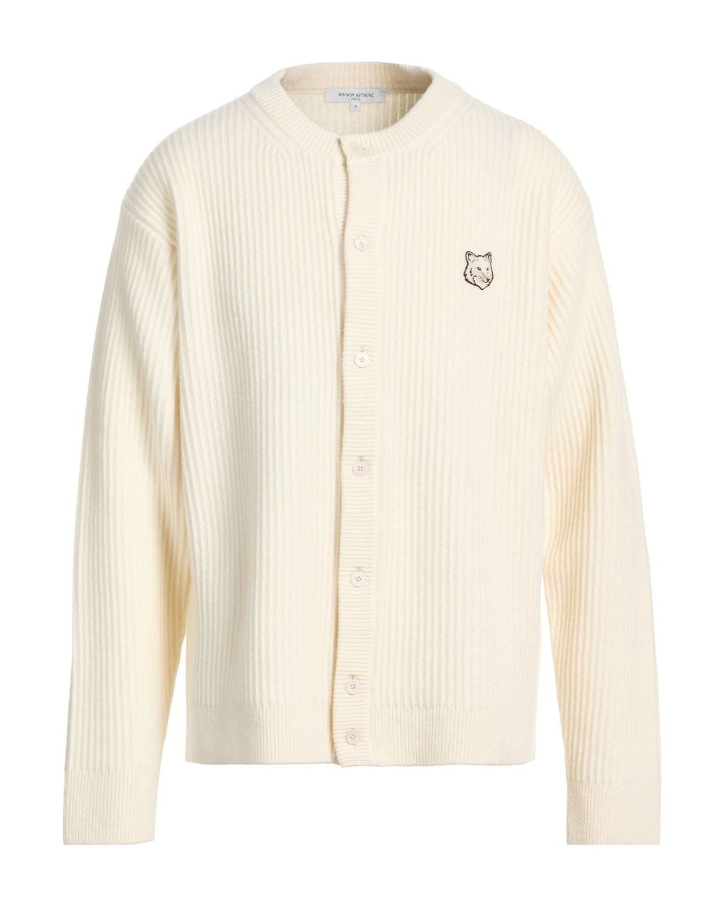 Maison Kitsuné Natural Cream Cardigan Wool for men
