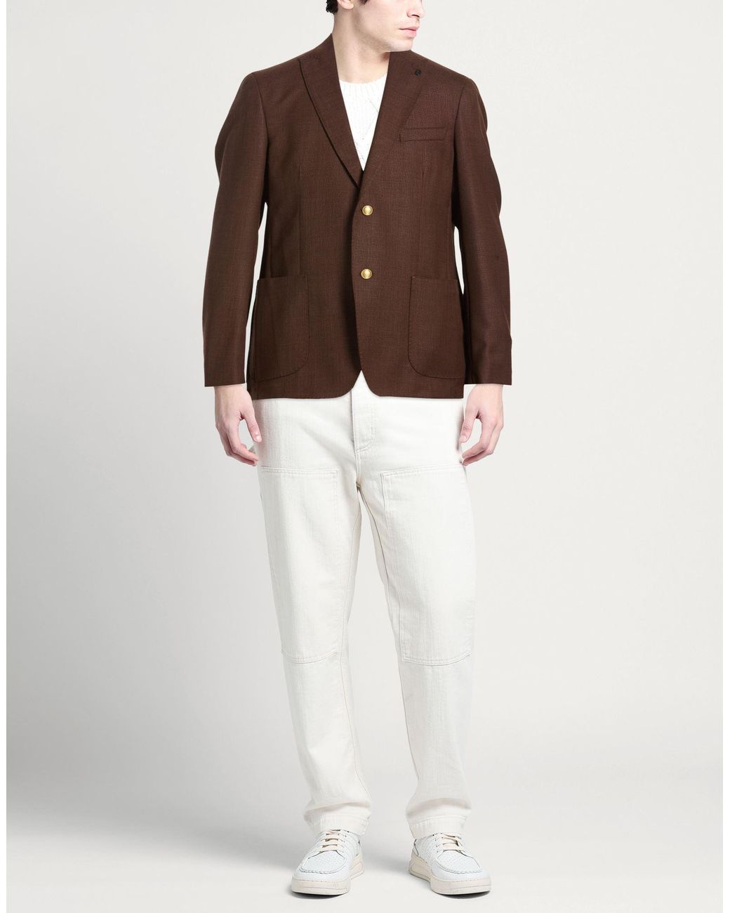 BRERAS Milano Brown Dark Blazer Virgin Wool for men