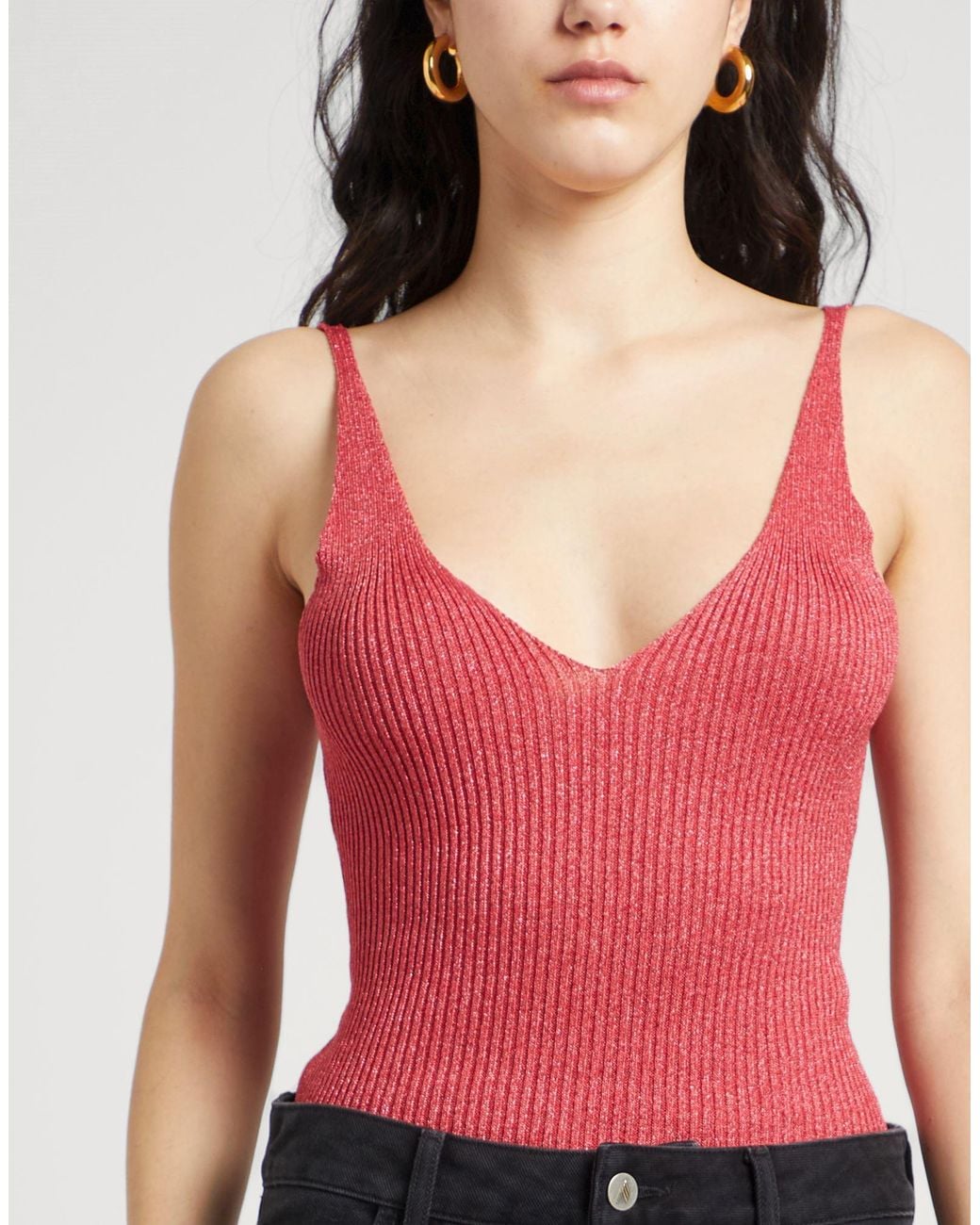 Liu Jo Red Bodysuit Viscose, Polyamide, Polyester