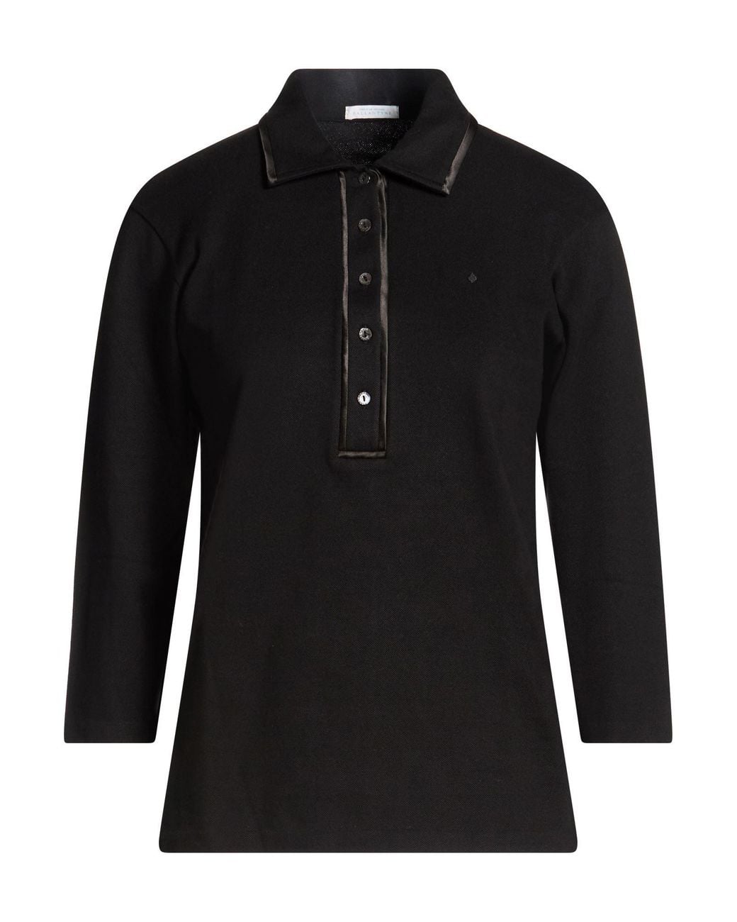 Ballantyne Black Polo Shirt Cotton, Elastane