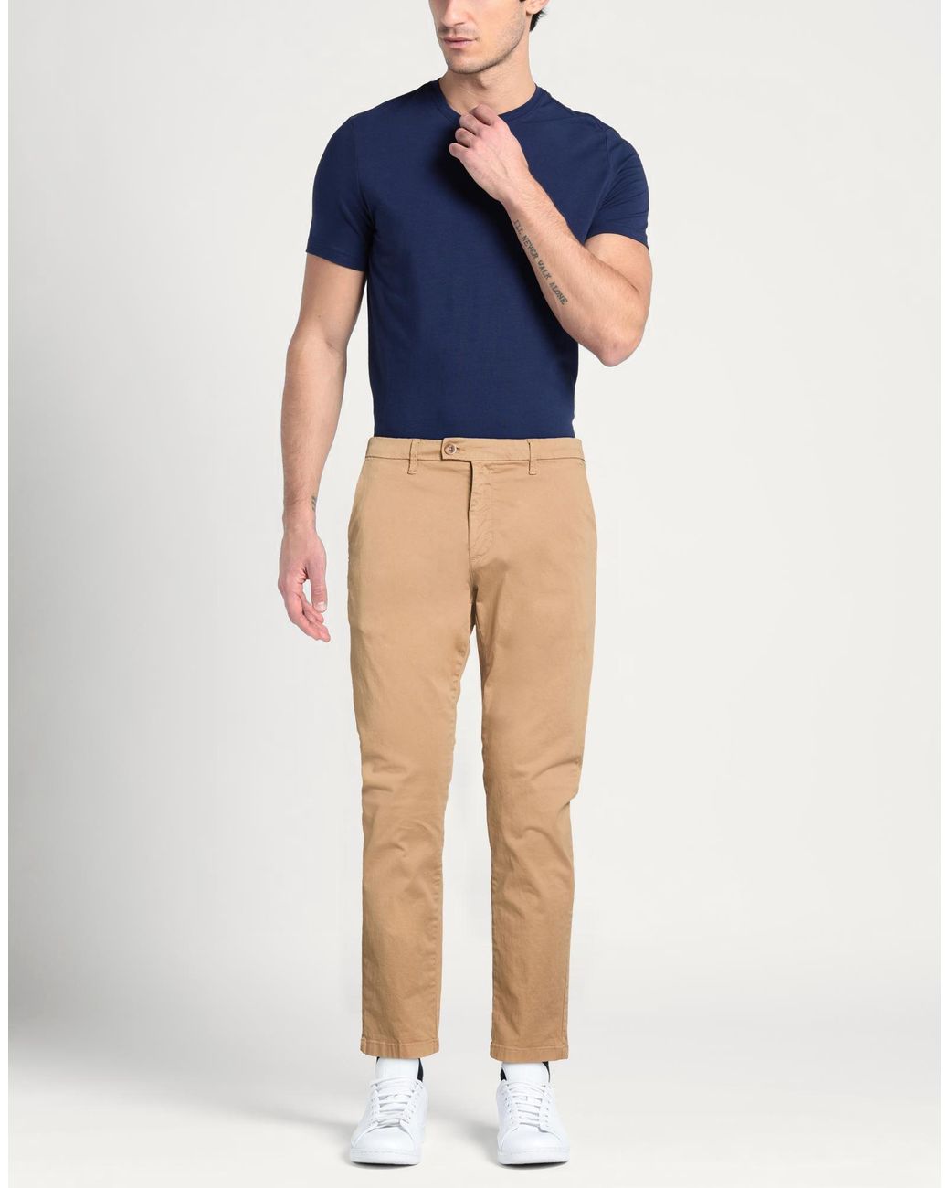 Squad² Natural Camel Pants Cotton, Elastane for men