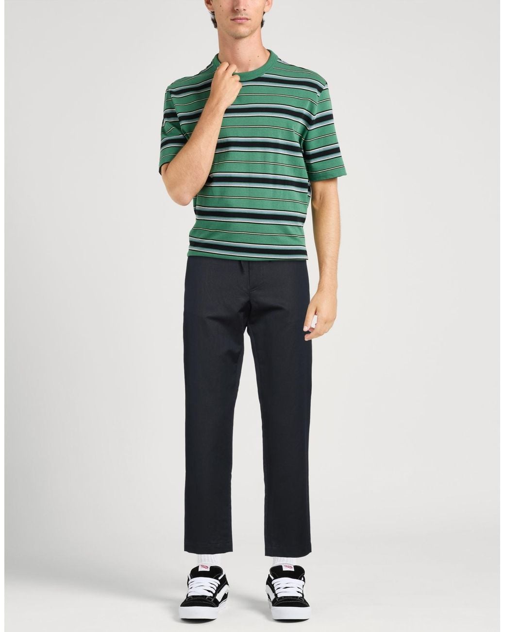 Paolo Pecora Blue Pants Cotton, Elastane for men