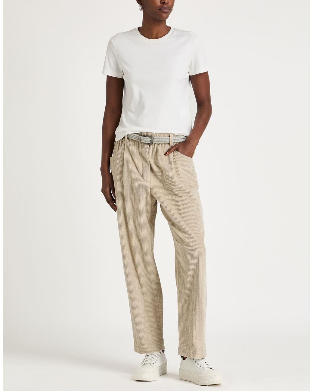 Brunello Cucinelli Natural Pants Cotton, Elastane