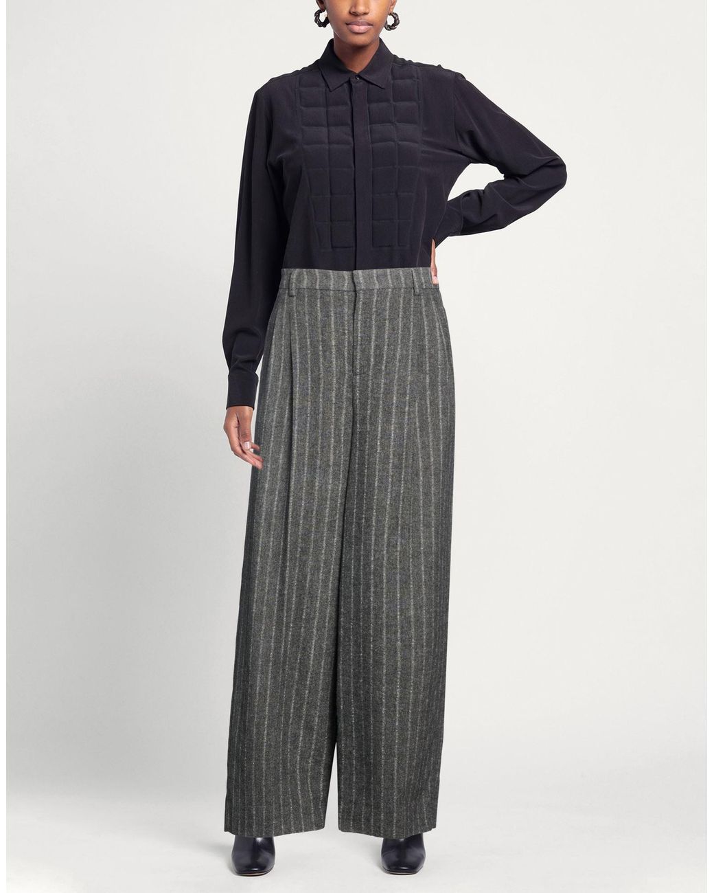 Rossi Gray Charcoal Pants Wool, Polyester, Viscose, Polyamide, Elastane