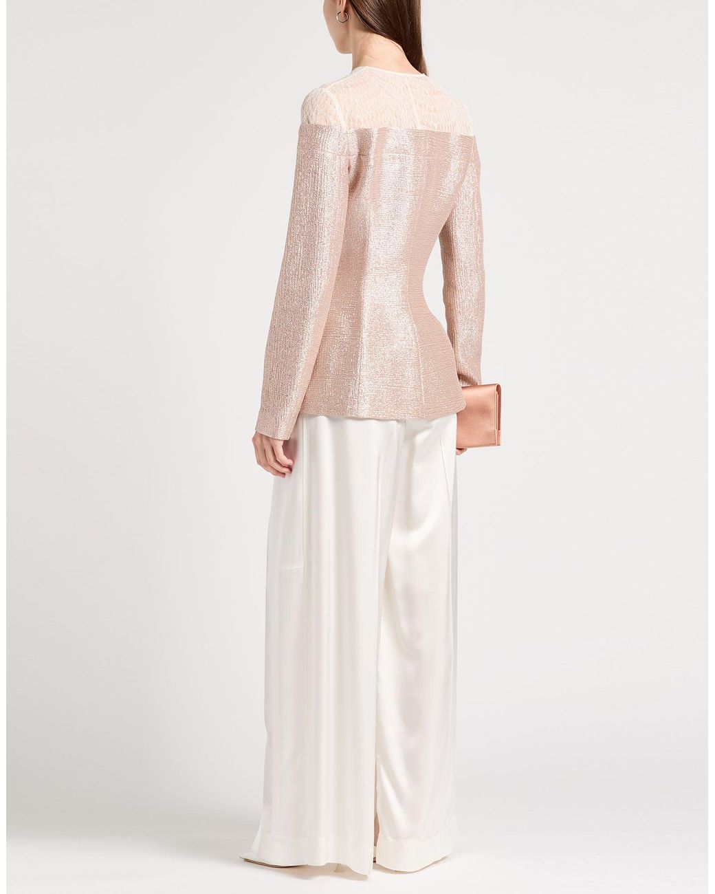 Rochas Pink Blush Jacket Linen, Elastane