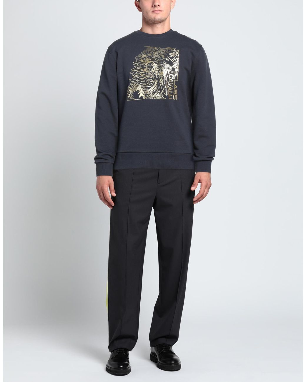Roberto Cavalli Blue Charcoal Sweatshirt Cotton for men