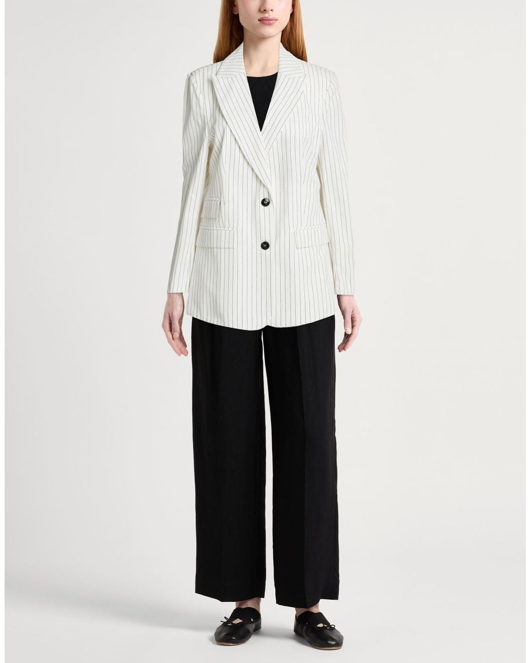 Motel White Blazer Cotton