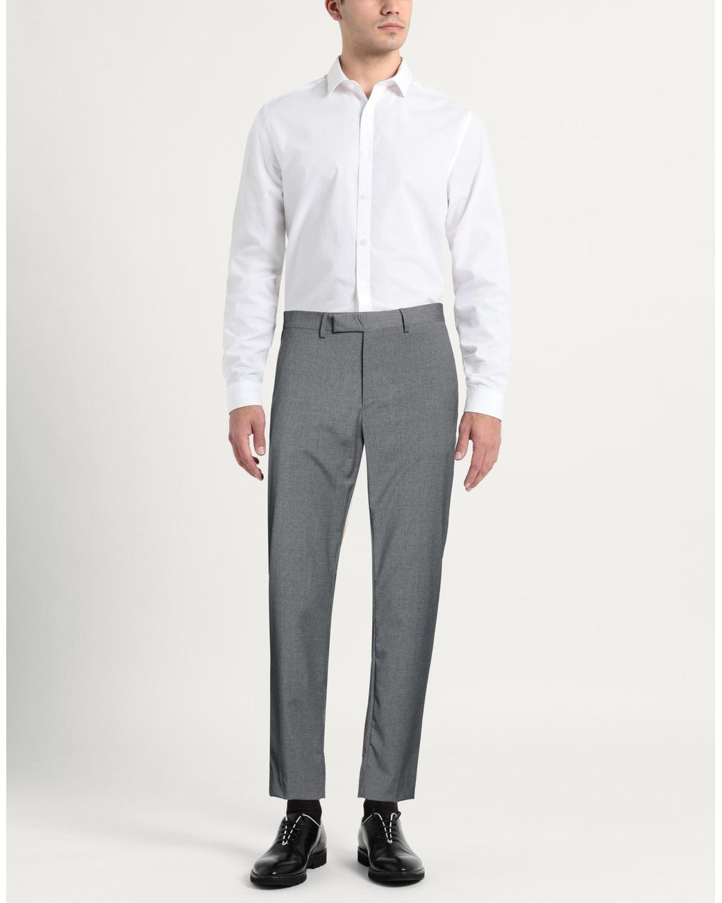 Liu Jo Gray Pants Polyester, Wool, Elastane for men