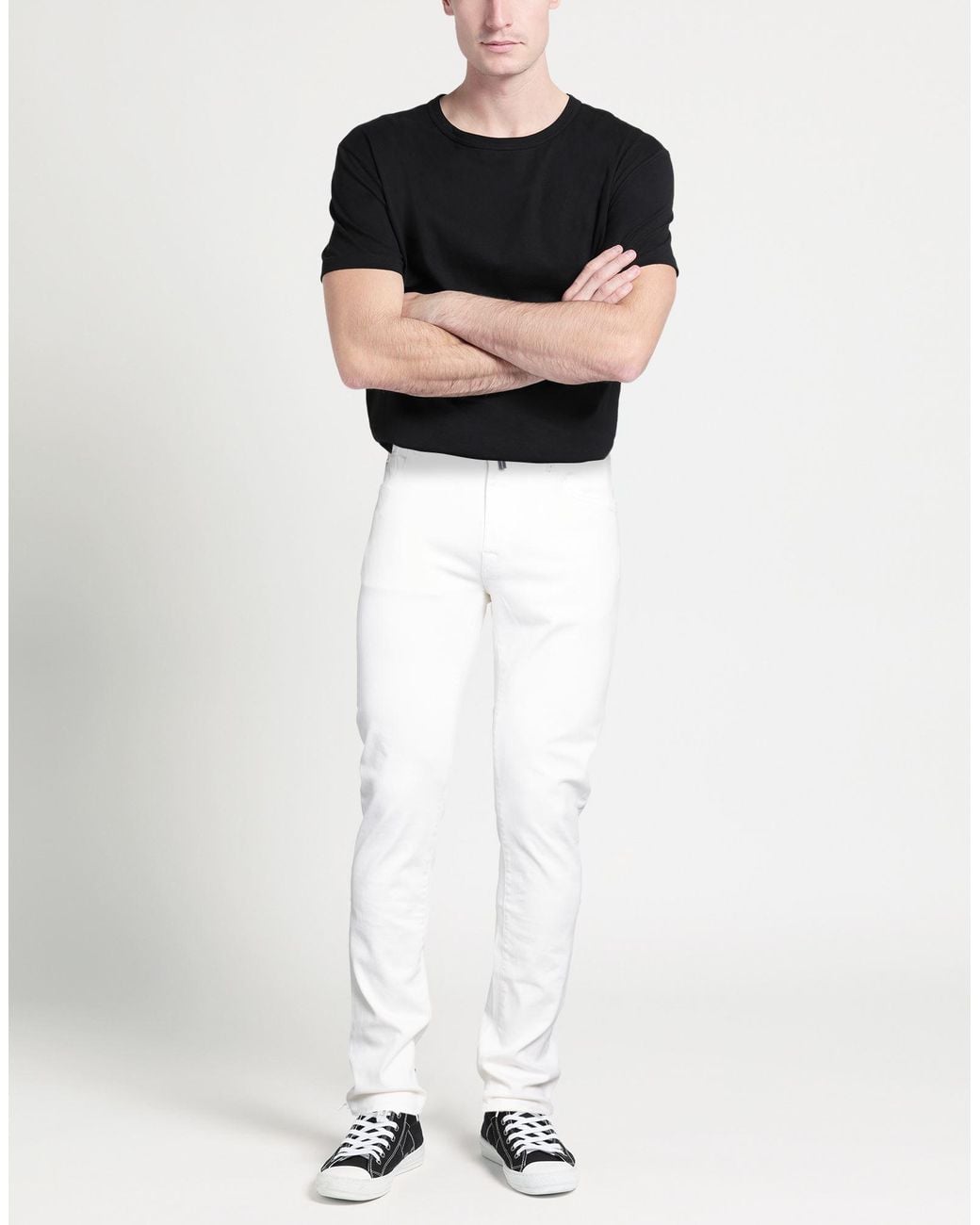 Tramarossa White Ivory Jeans Cotton, Polyester, Elastane for men